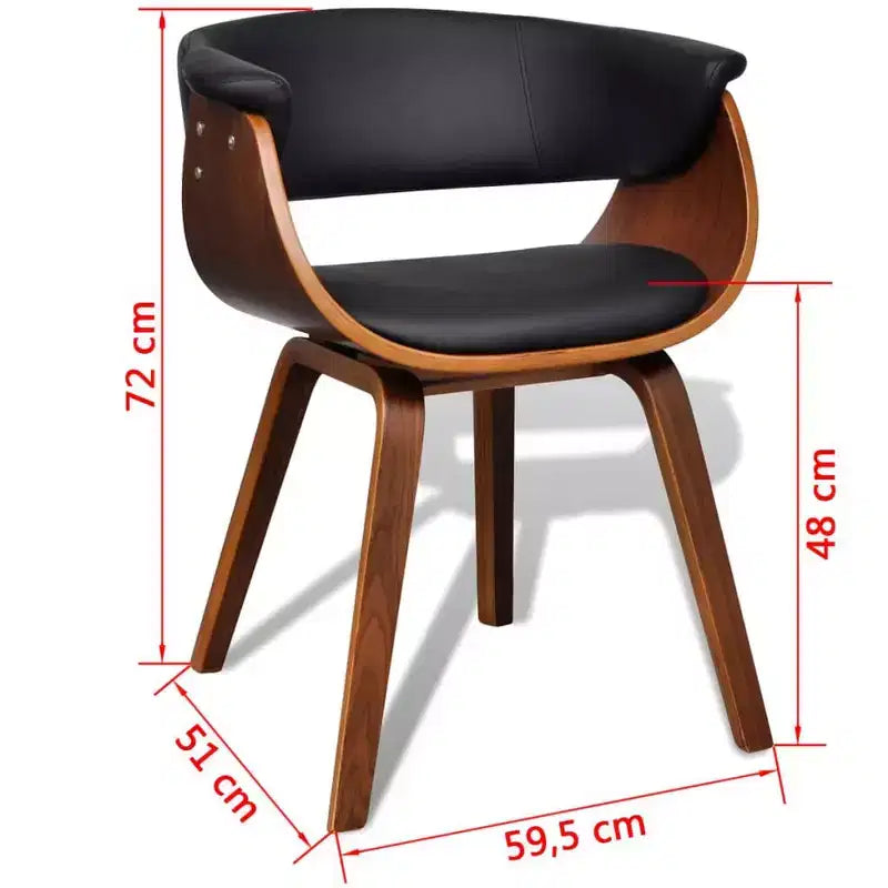 vidaXL Chaise de salle à manger similicuir et bois noir et marron Standard