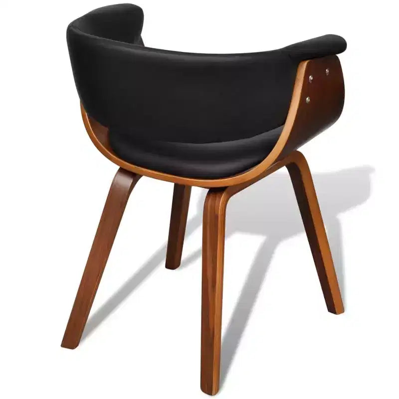 vidaXL Chaise de salle à manger similicuir et bois noir et marron Standard