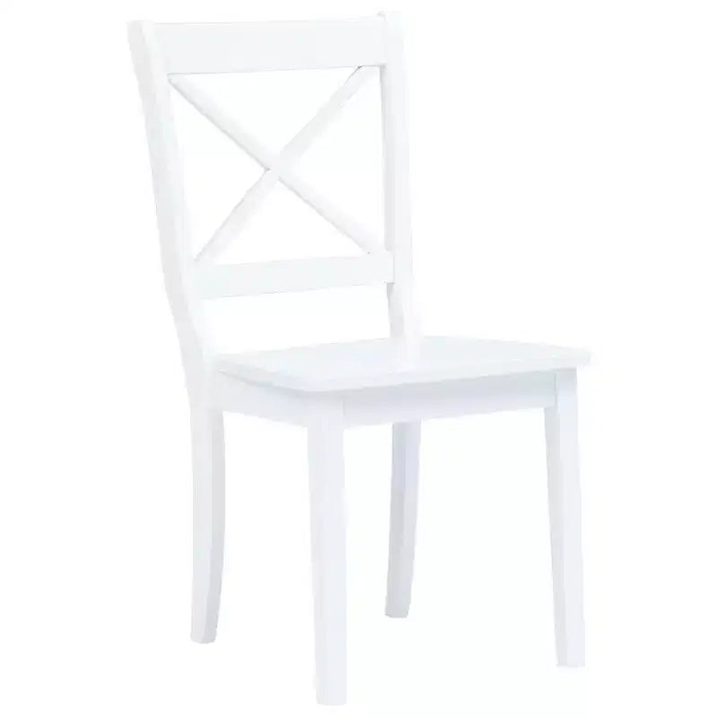 vidaXL Lot de 4 Chaises de Salle à Manger Blanc Bois d'hévéa Massif Standard