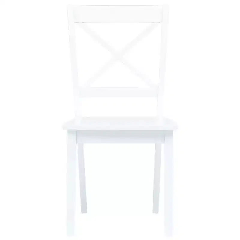 vidaXL Lot de 4 Chaises de Salle à Manger Blanc Bois d'hévéa Massif Standard