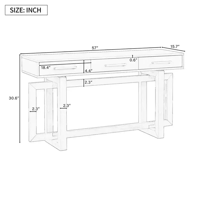GDFStudio Allen U_STYLE Élégante console avec trois tiroirs