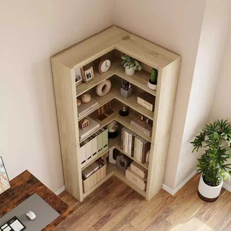 Étagère d'angle en L robuste de 182,4 cm de haut pour bureau, bibliothèque ouverte à 5 niveaux, grande étagère de présentation en bois, pour salon ou chambre à coucher