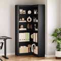 71.8 Tall Heavy Duty L-Shaped Corner Bookshelf for Office, 5-Tier Open Storage Bookcase, Large Wood Display Shelf, for Living Room or Bedroom