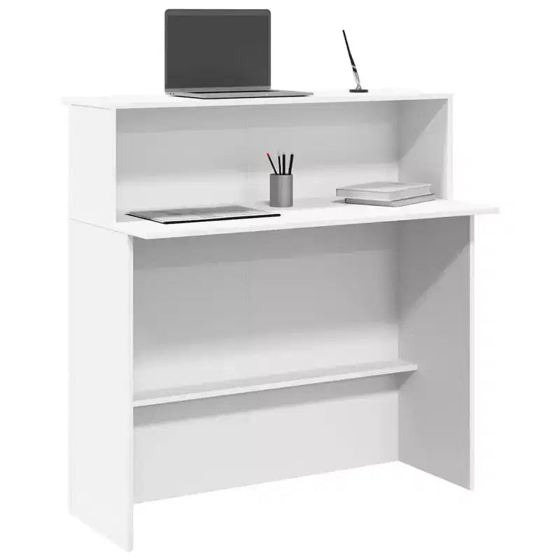 vidaXL Banque de réception blanc Bois d'ingénierie Bureau de réception standard