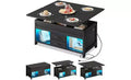 DEXYLLO 40 Lift Top Coffee Table, 4 in 1 Coffee Tables with Storage, 2 Fabric Drawers, LED Light and USB, Black