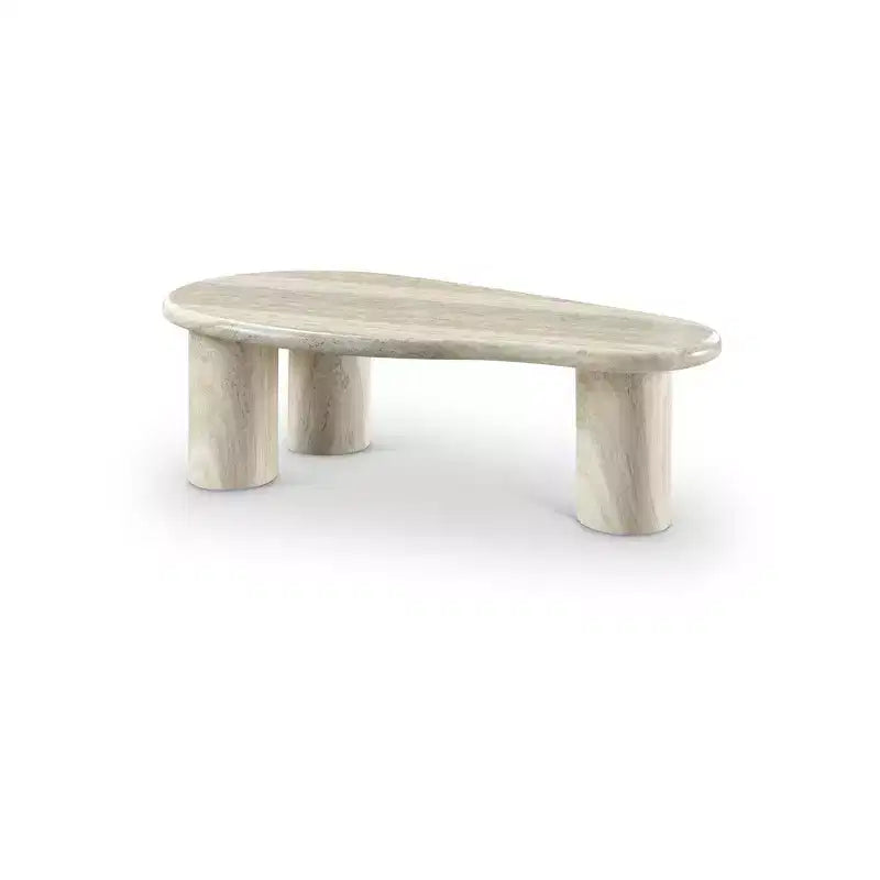 Meridian Furniture Sassari Travertine Travertine Finish Concrete Coffee Table