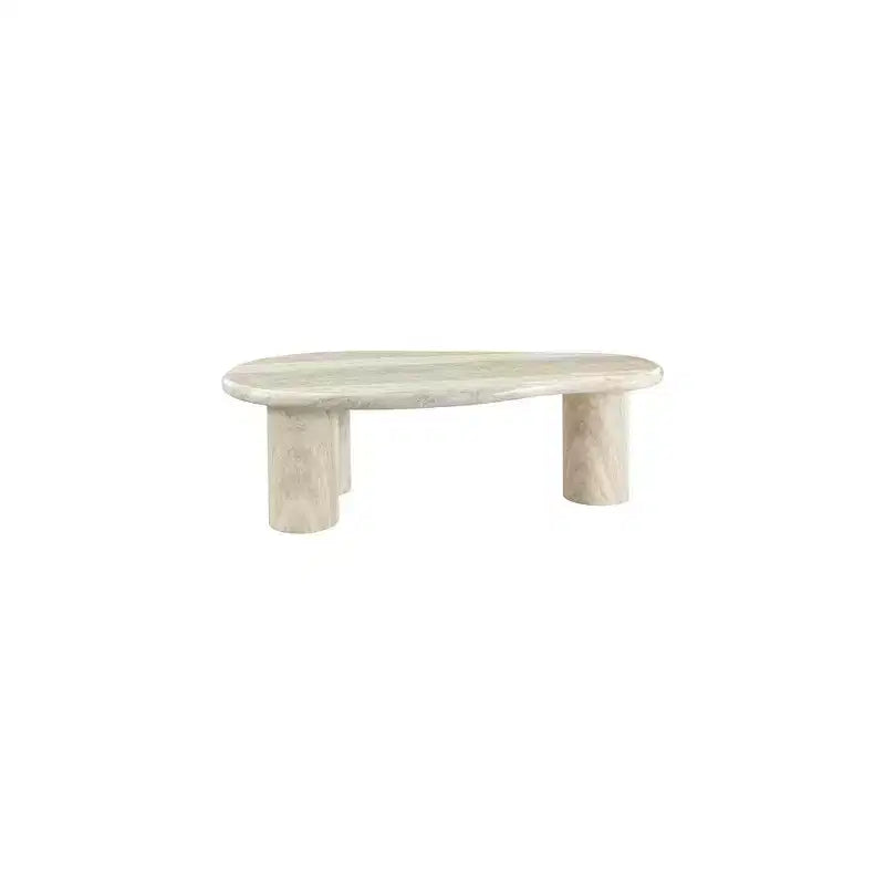 Meridian Furniture Sassari Travertin Table Basse en Béton Finition Travertin