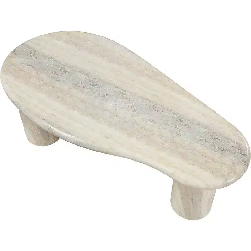 Meridian Furniture Sassari Travertin Table Basse en Béton Finition Travertin