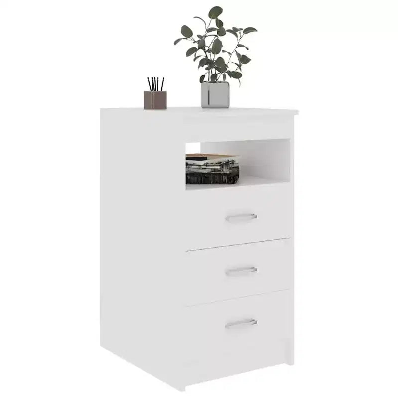 vidaXL Meuble à tiroirs blanc Bois d'ingénierie Meuble de rangement compact à tiroirs