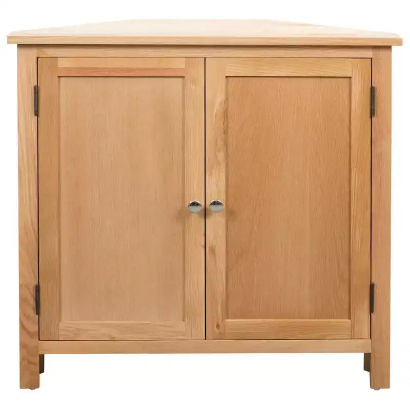 vidaXL Meuble d'angle marron Chêne massif et MDF avec placage de chêne
