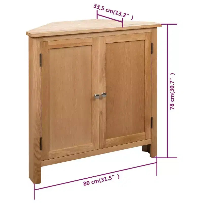 vidaXL Meuble d'angle marron Chêne massif et MDF avec placage de chêne