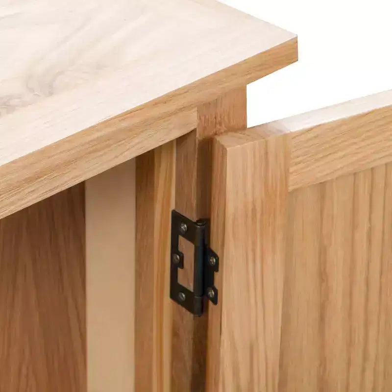vidaXL Meuble d'angle marron Chêne massif et MDF avec placage de chêne