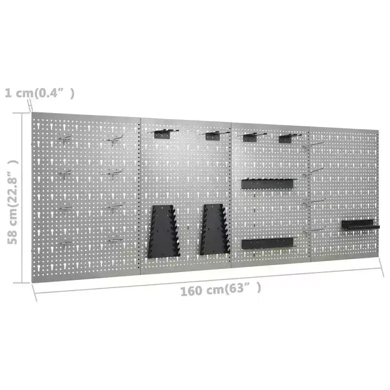 vidaXL Établi avec Quatre Panneaux Muraux et Deux Armoires