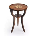 HomeRoots 24 Brown And Olive Ash Manufactured Wood Round End Table With Shelf