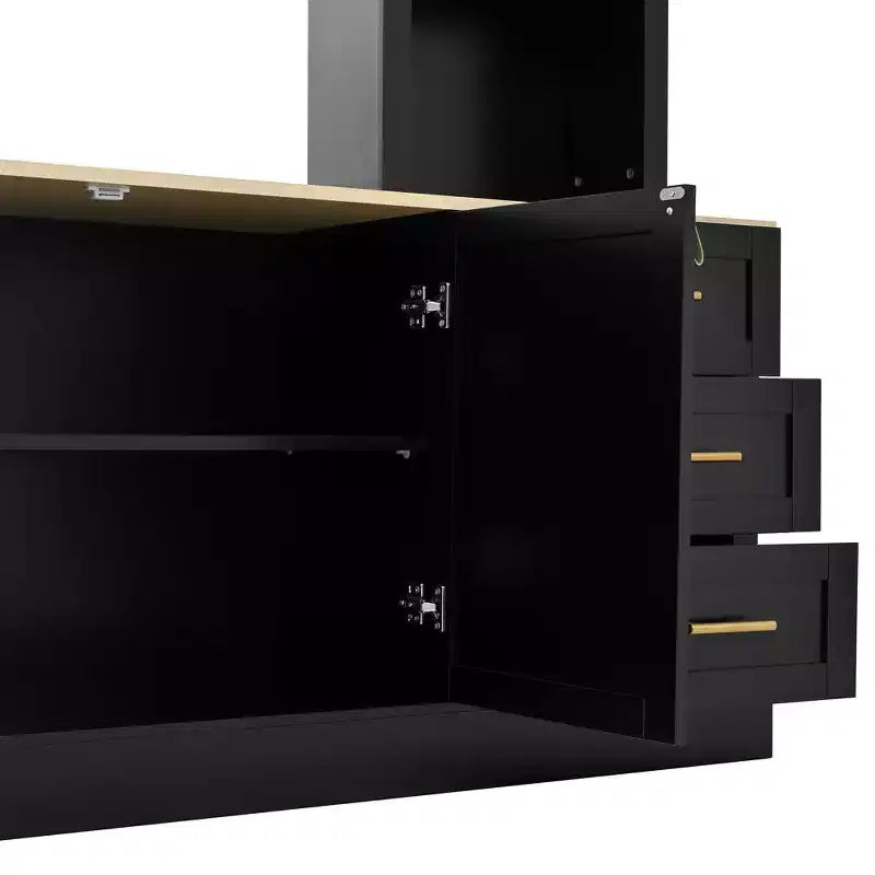 Meuble TV GDFStudio Lucas 102.3 Farmhouse 4 pièces avec étagères réglables