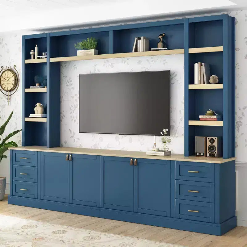 Meuble TV GDFStudio Lucas 102.3 Farmhouse 4 pièces avec étagères réglables