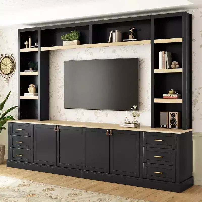 Meuble TV GDFStudio Lucas 102.3 Farmhouse 4 pièces avec étagères réglables