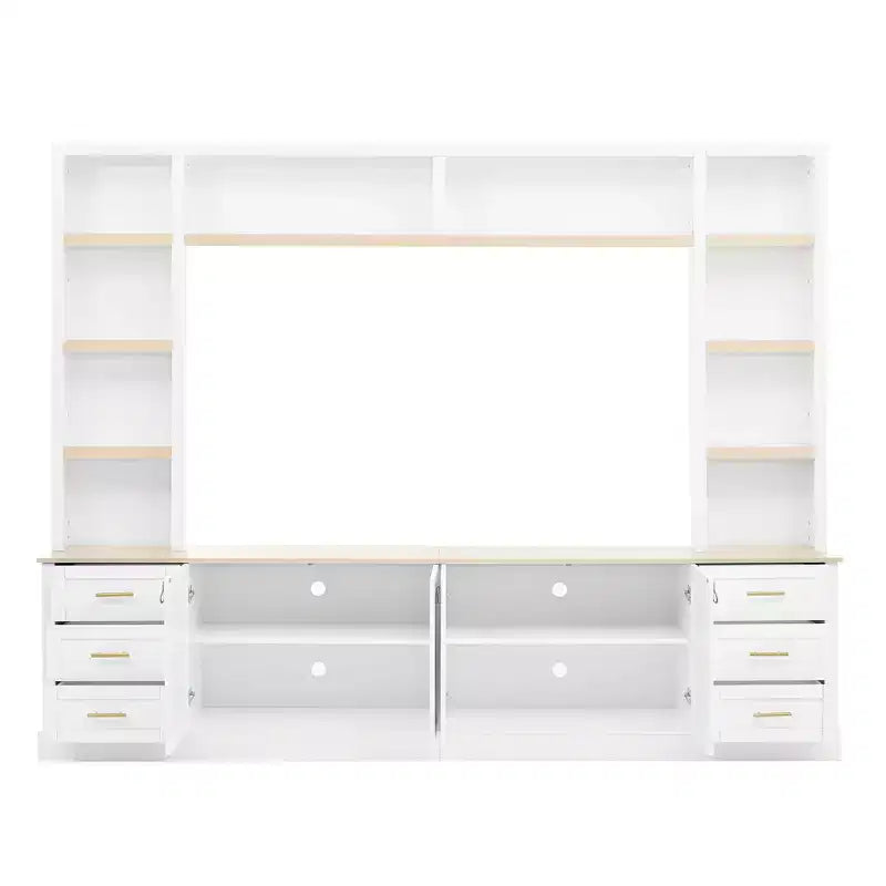 Meuble TV GDFStudio Lucas 102.3 Farmhouse 4 pièces avec étagères réglables