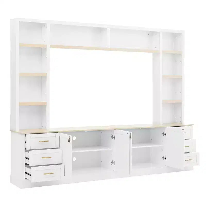 Meuble TV GDFStudio Lucas 102.3 Farmhouse 4 pièces avec étagères réglables