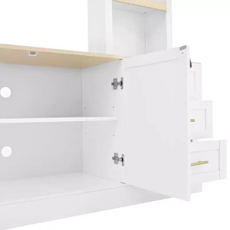 Meuble TV GDFStudio Lucas 102.3 Farmhouse 4 pièces avec étagères réglables