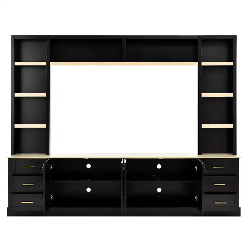 Meuble TV GDFStudio Lucas 102.3 Farmhouse 4 pièces avec étagères réglables