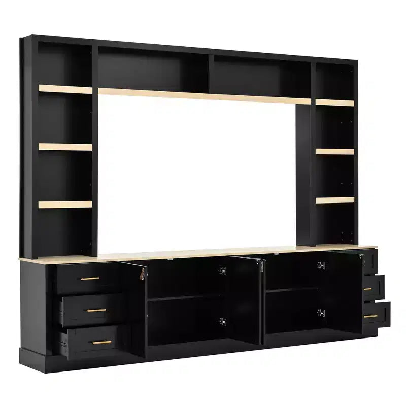 Meuble TV GDFStudio Lucas 102.3 Farmhouse 4 pièces avec étagères réglables