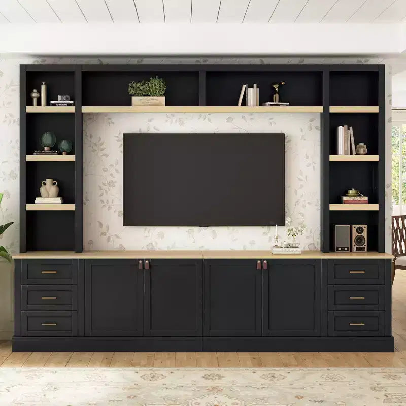 Meuble TV GDFStudio Lucas 102.3 Farmhouse 4 pièces avec étagères réglables