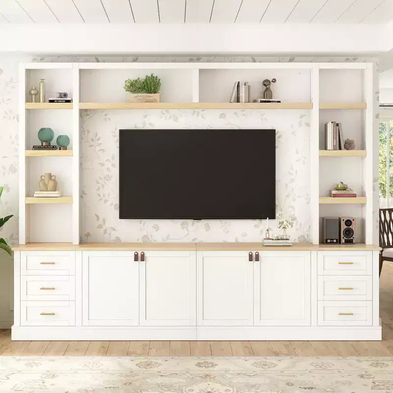 Meuble TV GDFStudio Lucas 102.3 Farmhouse 4 pièces avec étagères réglables
