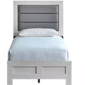 Passion Furniture Plano Beige Wood Frame Twin Panel Bed