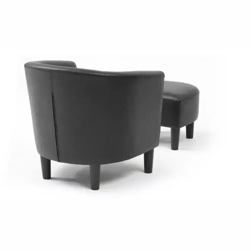 Fauteuil d'appoint en similicuir avec ottoman Passion Furniture Salem