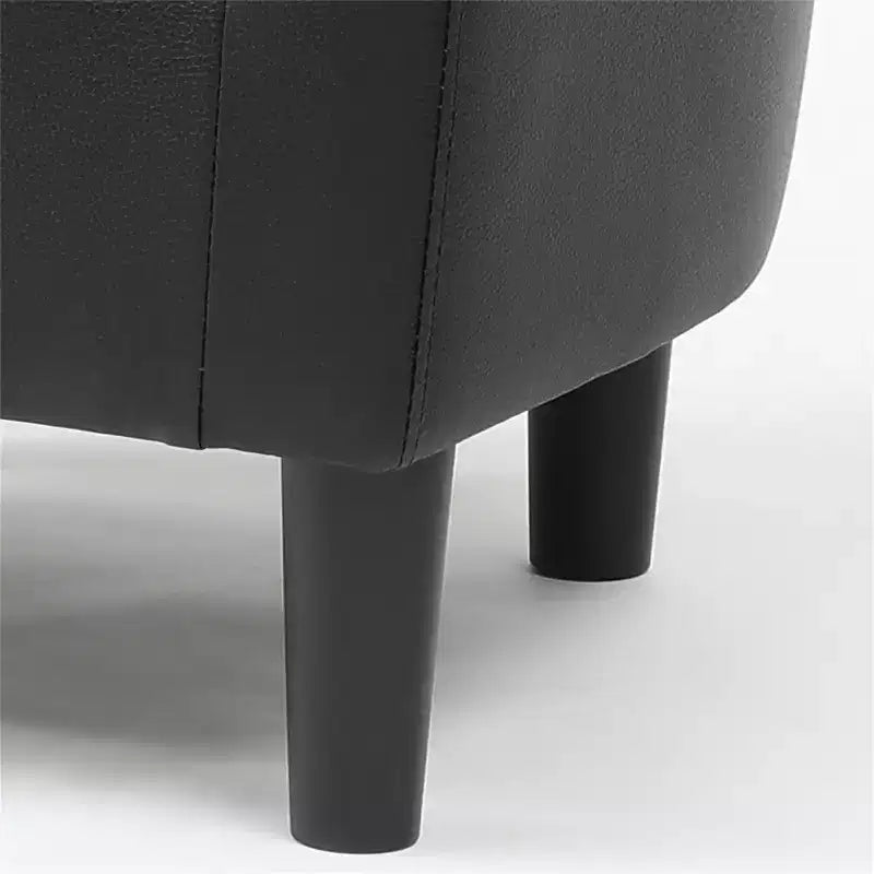 Fauteuil d'appoint en similicuir avec ottoman Passion Furniture Salem