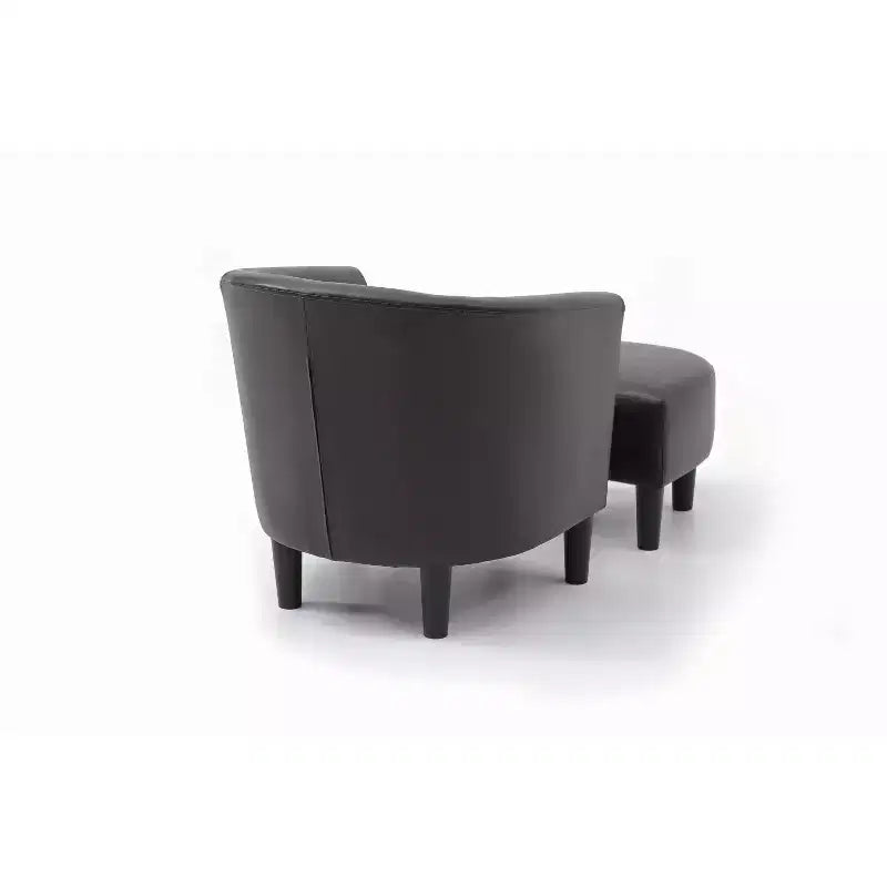 Fauteuil d'appoint en similicuir avec ottoman Passion Furniture Salem