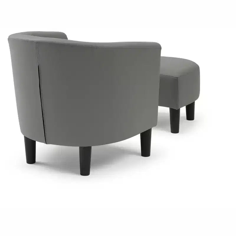 Fauteuil d'appoint en similicuir avec ottoman Passion Furniture Salem
