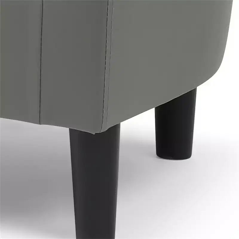 Fauteuil d'appoint en similicuir avec ottoman Passion Furniture Salem