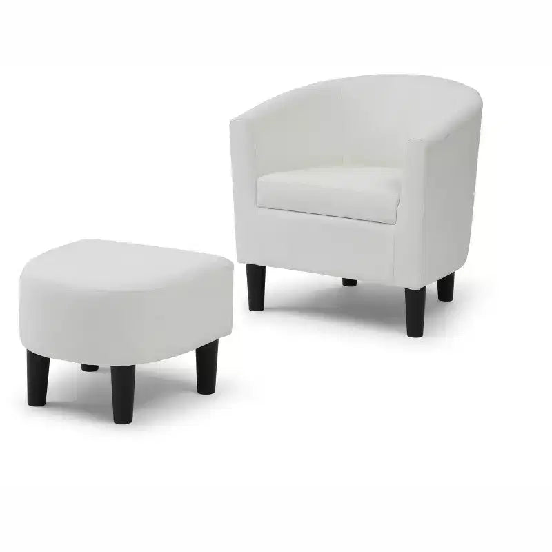 Fauteuil d'appoint en similicuir avec ottoman Passion Furniture Salem