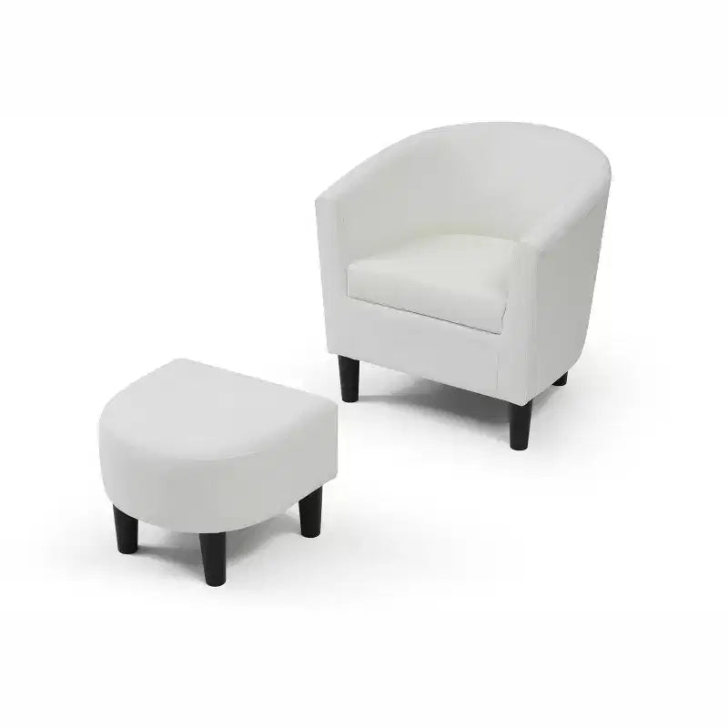Fauteuil d'appoint en similicuir avec ottoman Passion Furniture Salem