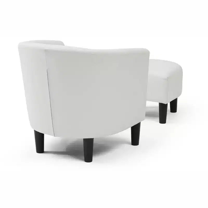Fauteuil d'appoint en similicuir avec ottoman Passion Furniture Salem