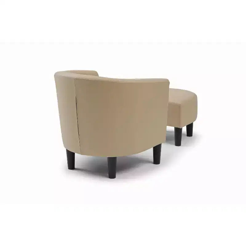 Fauteuil d'appoint en similicuir avec ottoman Passion Furniture Salem