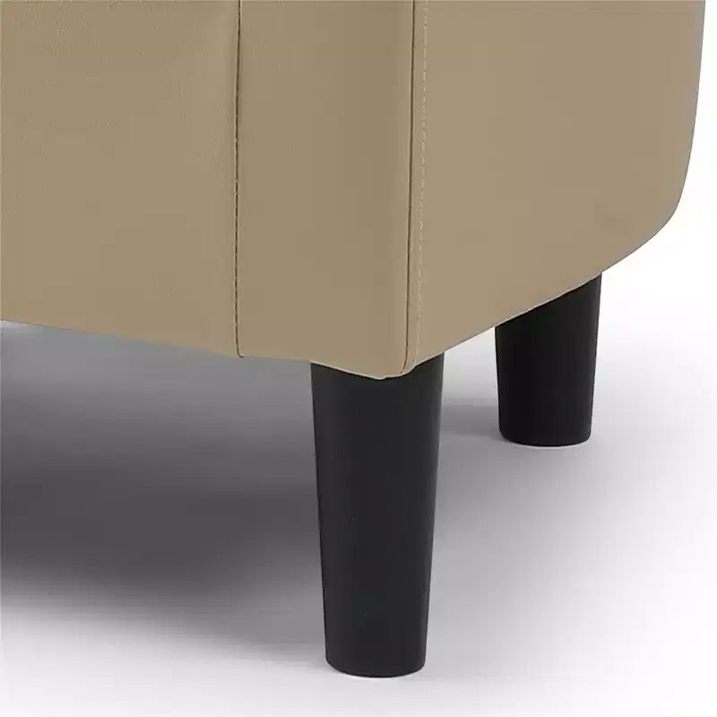 Fauteuil d'appoint en similicuir avec ottoman Passion Furniture Salem