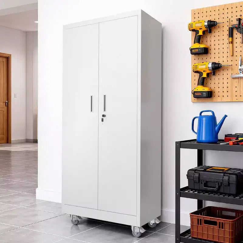 70.8 White Tool Storage Cabinet With Wheels