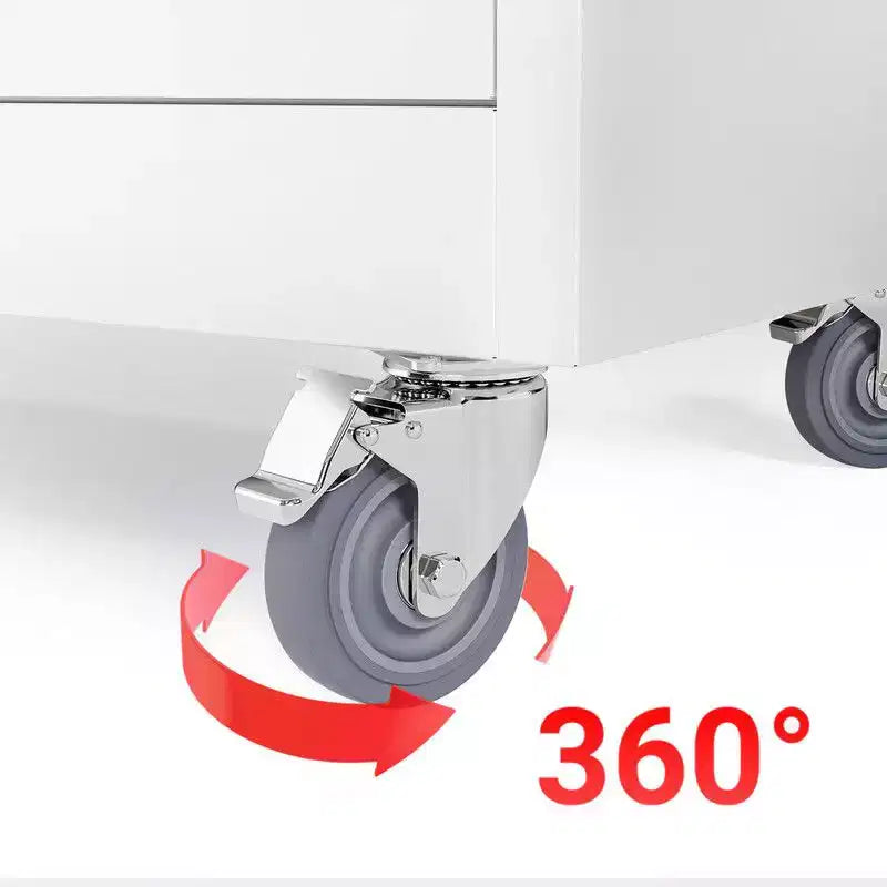 Armoire de rangement à outils blanche avec roues de 70,8 po
