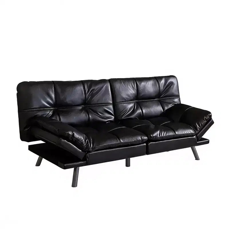 Dyonery 71 Convertible Futon Sofa Bed, Memory Foam Loveseat Sleeper, Adjustable Backrest & Armrests, Modern Couch for Home Office