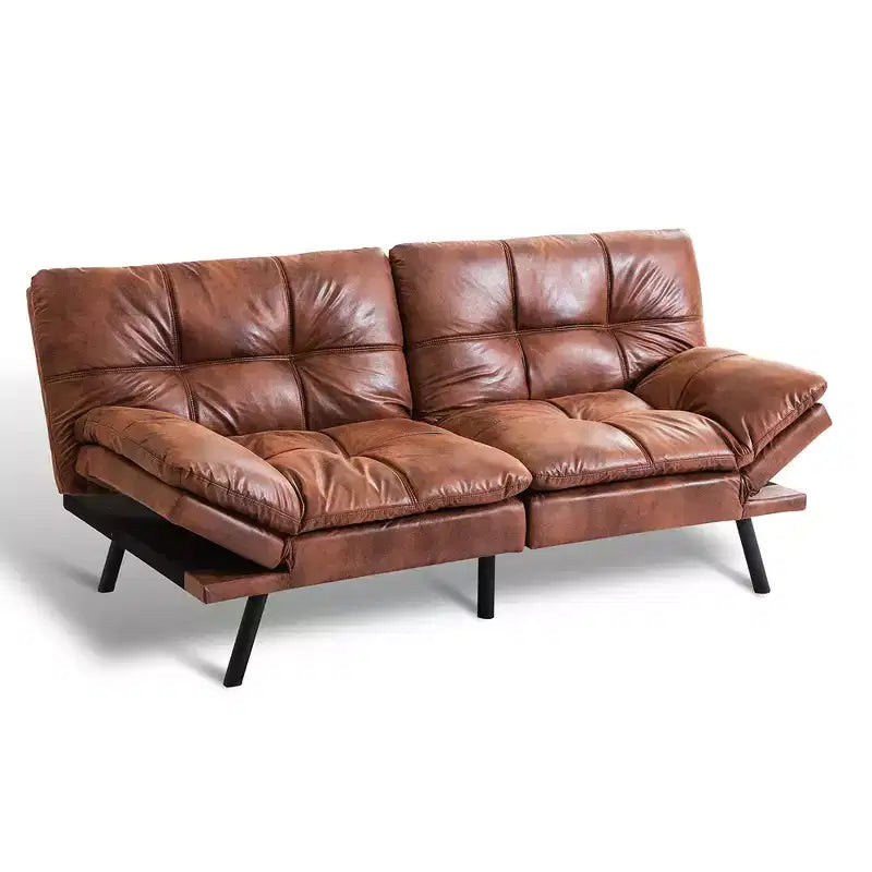 Dyonery 71 Canapé Futon Convertible, Canapé-Lit en Mousse à Mémoire de Forme, Dossier et Accoudoirs Réglables, Canapé Moderne pour Bureau à Domicile