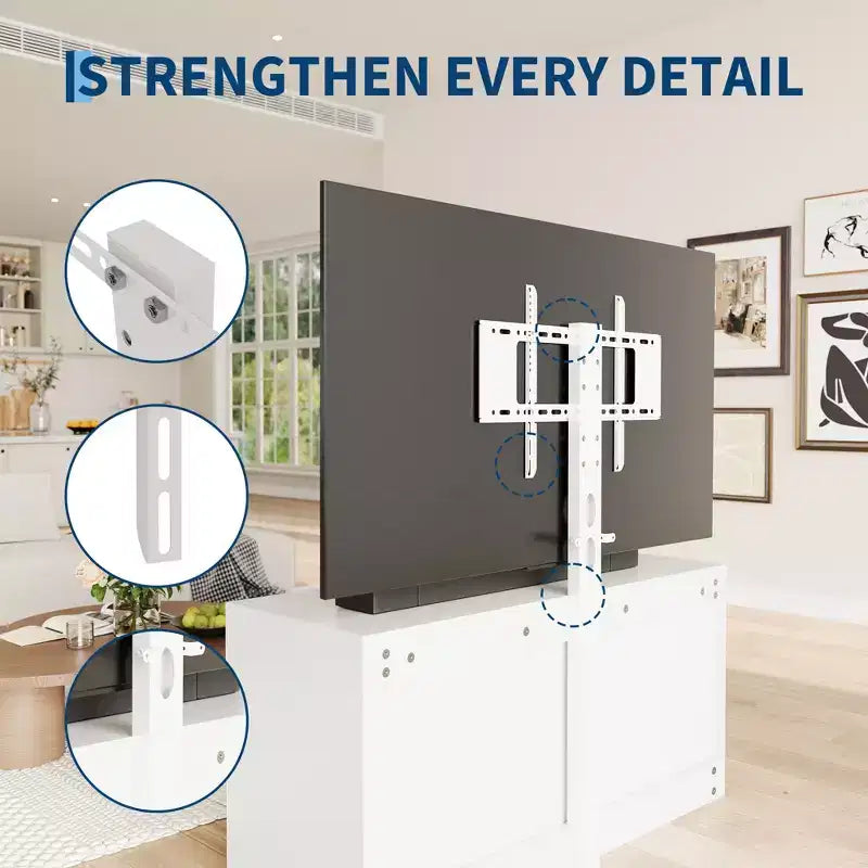Meuble TV moderne avec support réglable pour téléviseurs de 32 à 80 pouces, commode de rangement à 6 tiroirs, meuble console média, mobilier de chambre et de salon