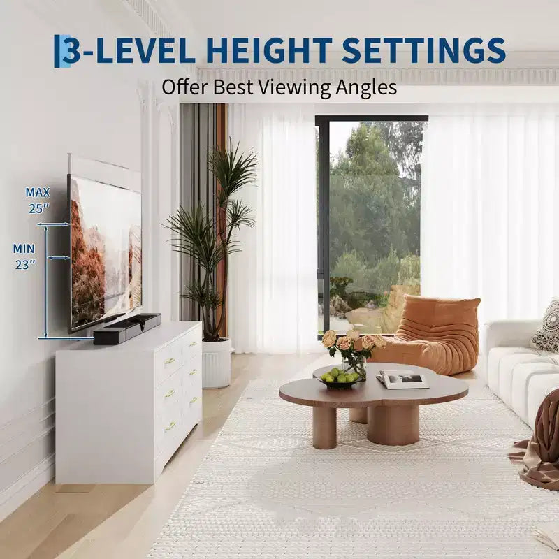 Meuble TV moderne avec support réglable pour téléviseurs de 32 à 80 pouces, commode de rangement à 6 tiroirs, meuble console média, mobilier de chambre et de salon