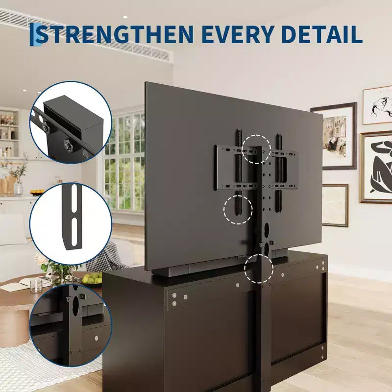 Meuble TV moderne avec support réglable pour téléviseurs de 32 à 80 pouces, commode de rangement à 6 tiroirs, meuble console média, mobilier de chambre et de salon