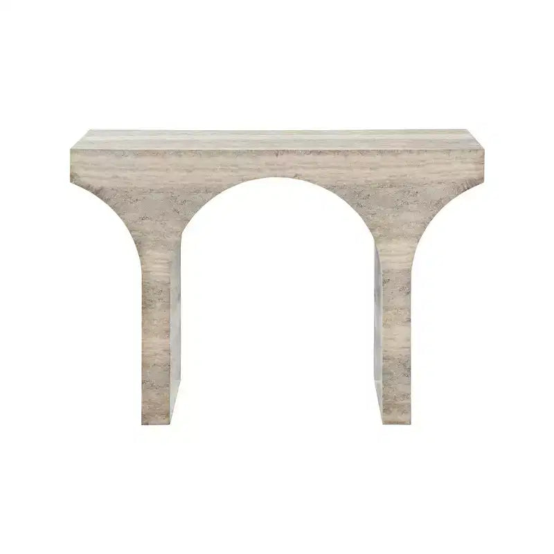 Meridian Furniture Table console Pomezia en travertin finition travertin