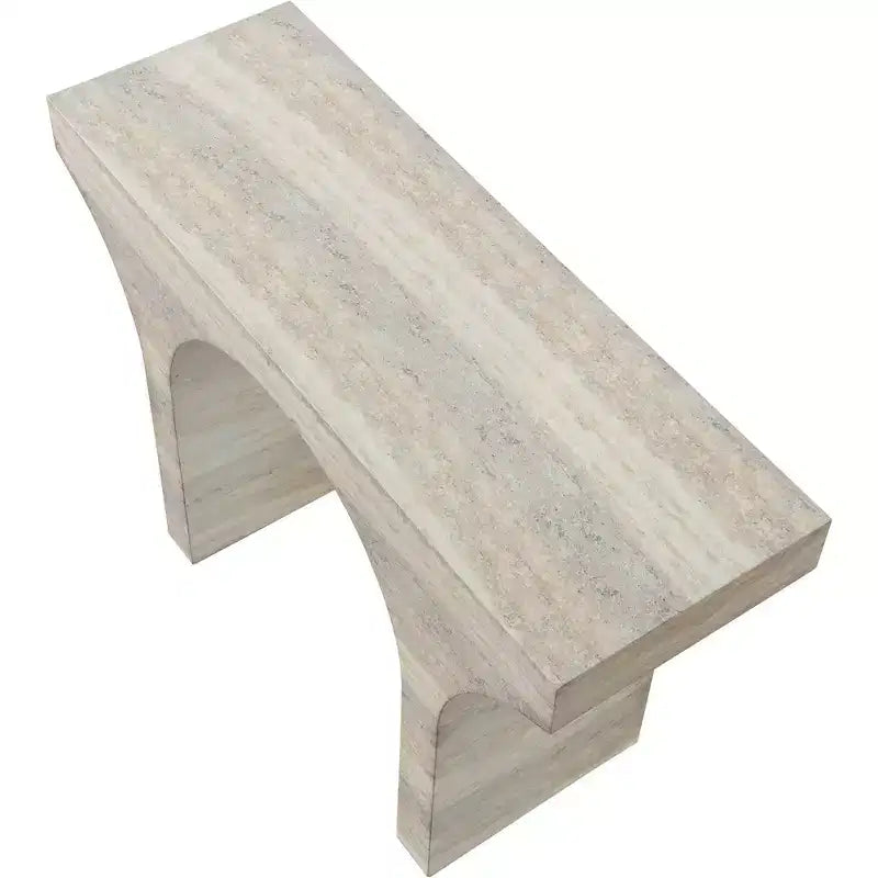 Meridian Furniture Table console Pomezia en travertin finition travertin