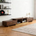 JVNOXK63.4 to 94.5-inch Expandable TV Stand,Walnut TV Console with 4 Drawers & 2 Open Shelves,Entertainment Center,Media Console for Living Room