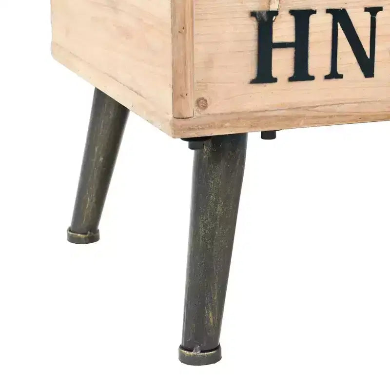 vidaXL Banc de rangement en bois naturel avec tissu gris